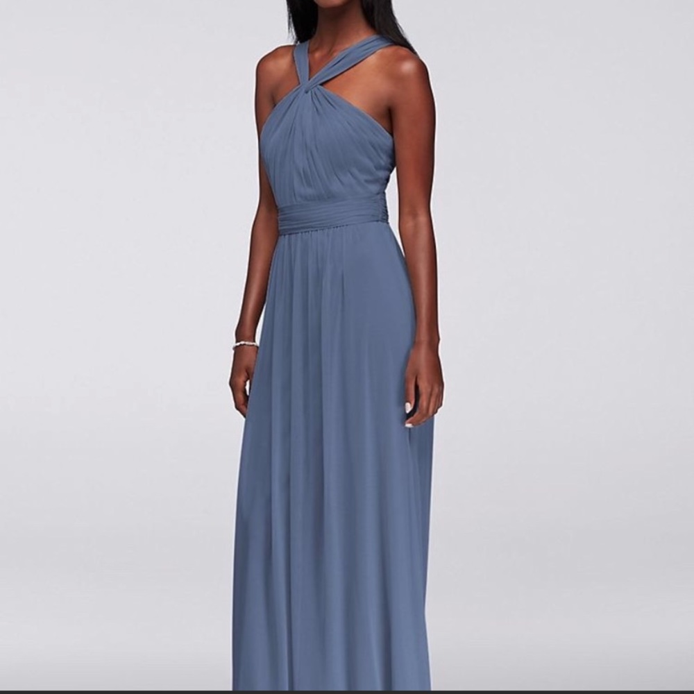 David’s Bridal W11173 Steel Blue Size 14 NWT